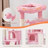 Yaheetech 91cm Cat Tree Tower with Double Condo Pink Cat Scratching Post view 9