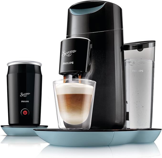 Philips Senseo Twist & Milk - Cafetera monodosis, color negro y ...