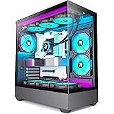 FOIFKIN F1 PC Case - Pre-Installed 6 PWM ARGB Fan, ATX Mid-Tower Computer case, Gaming PC Case, Type-C, 360mm Radiator Support, FOIFKIN (Black)