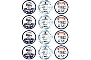 JUESMOS 72PCS Happy Fathers Day Stickers 1.5" Father's Day Gift Stickers Labels Father's Day Gift Tags Present Stickers for Envelope Seals Boxes Cards Party Favor Decorations