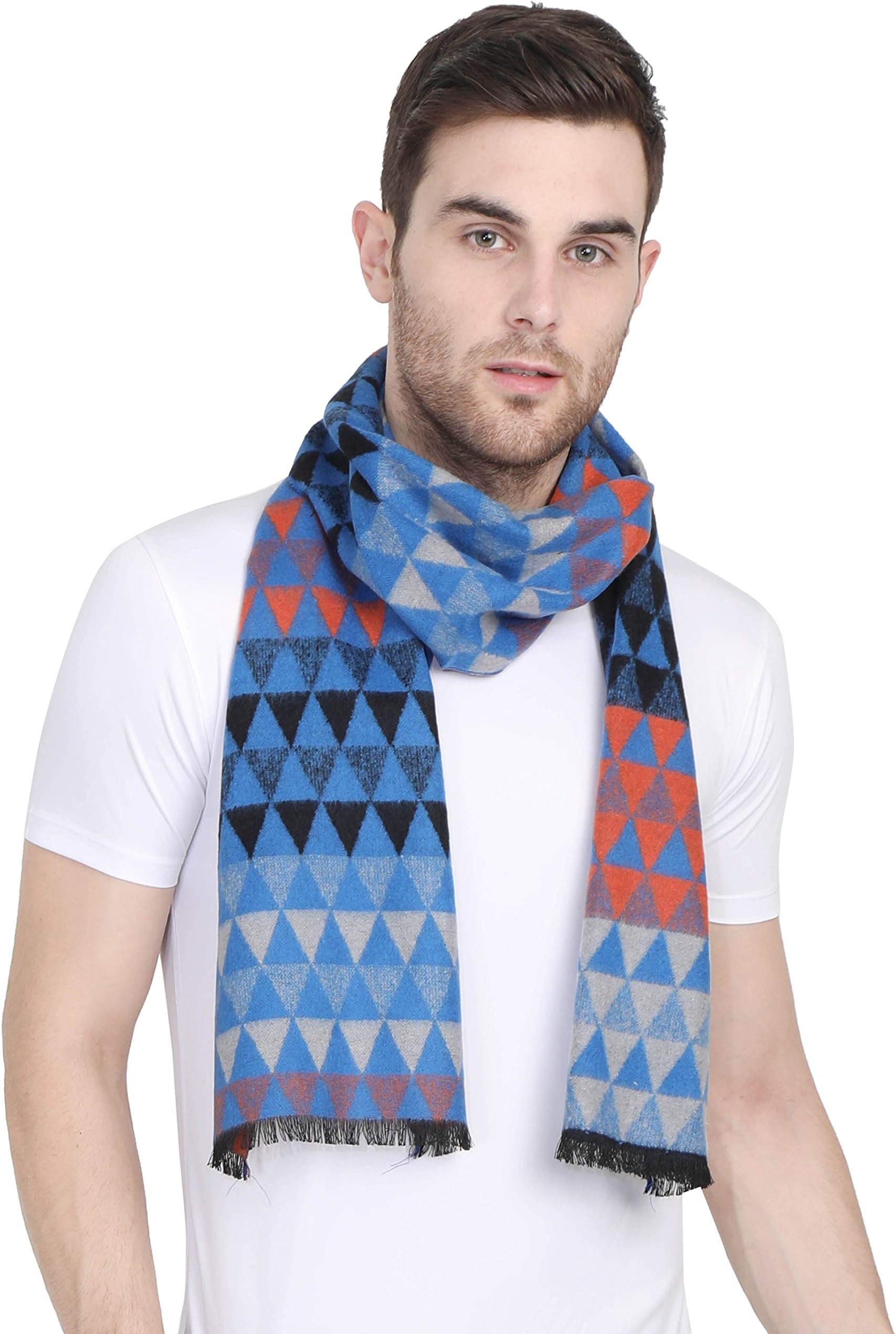 FabSeasons Men's Casual Checkered Acrylic Woolen Muffler, Scarf & Stole for Winter, Size 30 * 180 cms