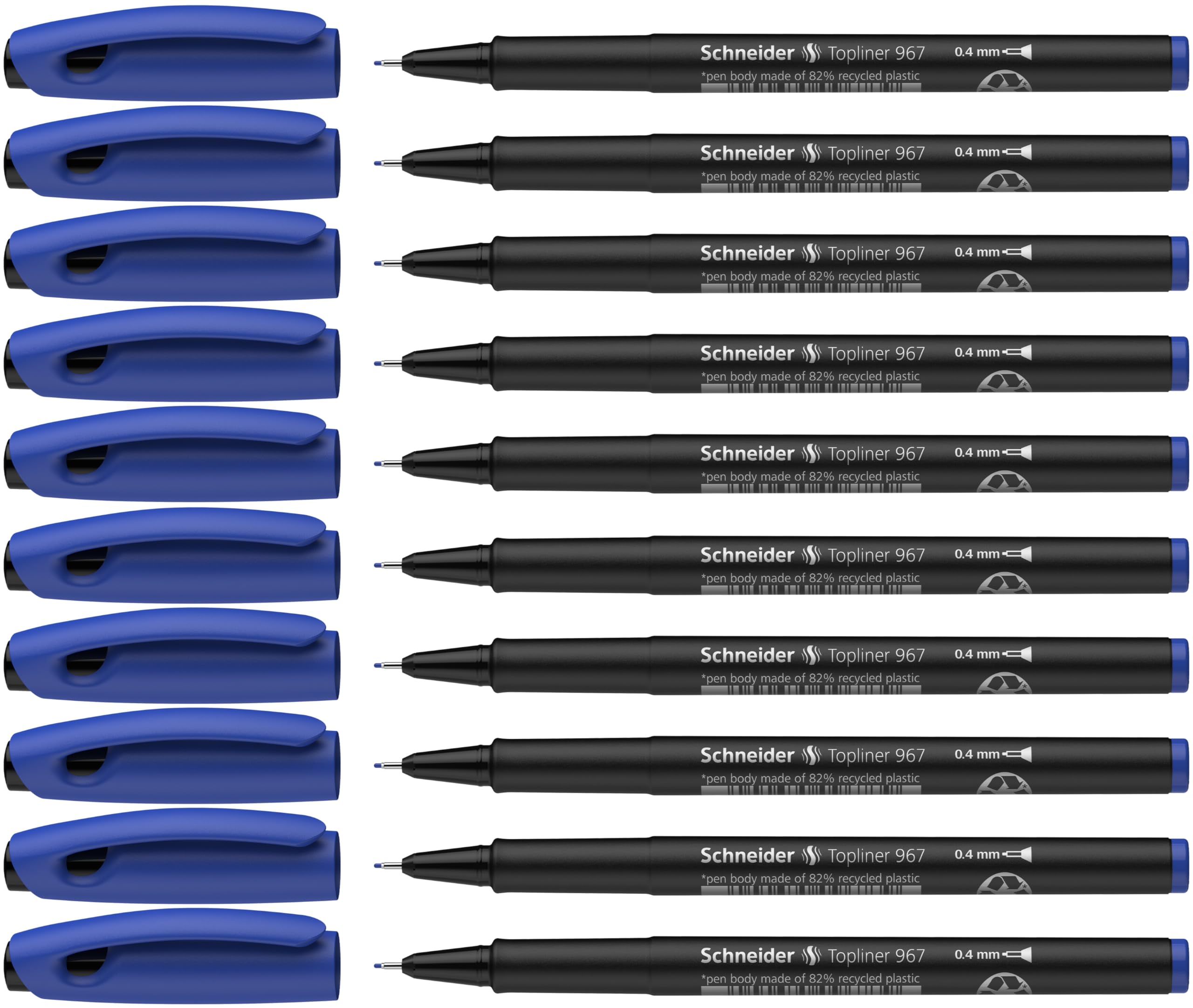 Schneider Topliner 967 Fineliner Pen - Blue (Pack of 10) — image 1
