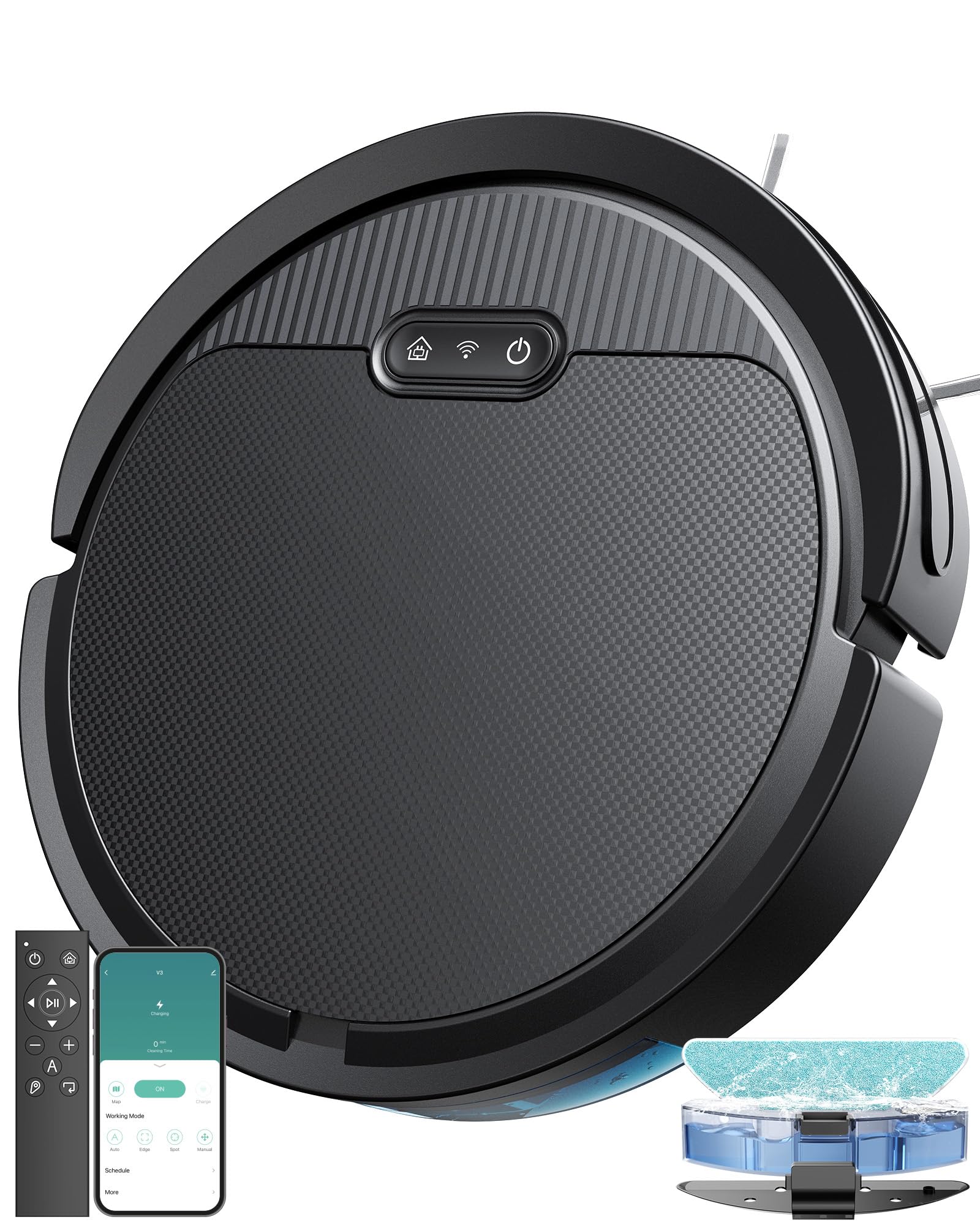 Photo 1 of Dyrabitick V3 Robot Vacuum and Mop, 3 in 1 Combo Cleaner for Home with Pet Hair and Hard Floor, 5000Pa Suction, 120 Mins Run Time,Super Thin Body & Large Dust Box, Self-Charging,App + Alexa