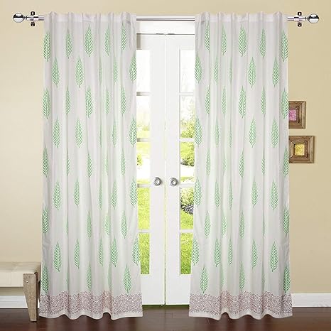 Buy Linenwalas 1 Piece Hand Block Leaf Print With Maroon Border