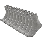 Sakusock Mens Above Ankle Thin Cotton Quarter Crew Socks Classic Lightweight Moisture Wicking Work Socks 5 Pairs