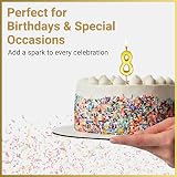 SHATCHI Birthday Number 8 Candle Gold Cake Topper Party Decor 4.5 x 3 x 1 cm view 5
