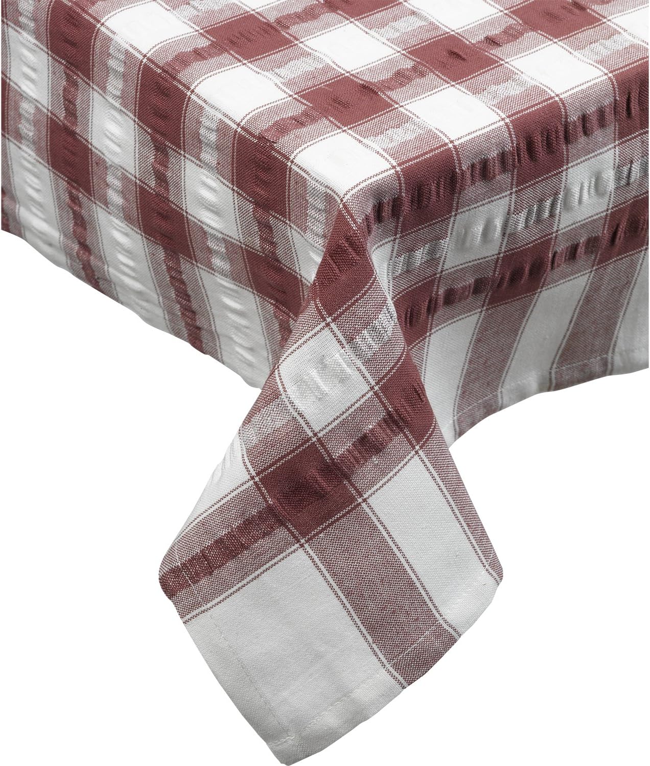 Downview Seersucker Oblong/Rectangle Checked Tablecloth Cotton Check