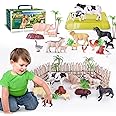 EnAuRoL 35 PCS Farm Animals Toys for Toddlers 3 Years Old Boys and Girls Realistic Animal Figures Playsets Toys for Kids 3~8 