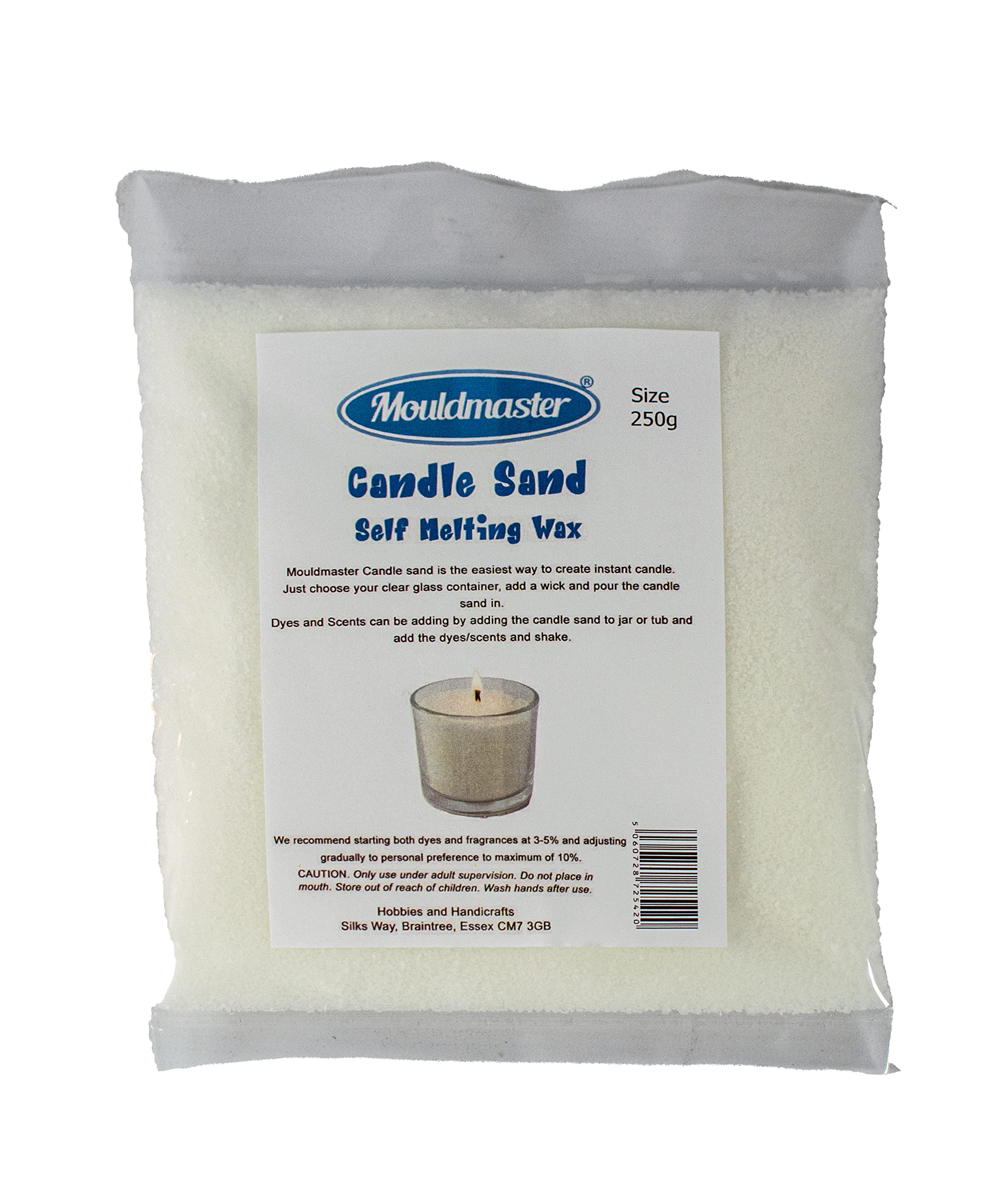 Mouldmaster Candle Sand Granules Self Melting Wax 250g, White