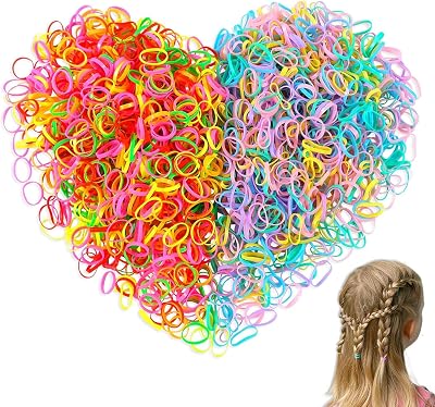 Hanyousheng Elastic Hair Bands 1500 Pcs Mini Multicolored Small Rubber Elastics