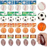 LiYiQ 24Pcs 2.36 Inch Sports Stress Balls Sports Party Favors Basketball Soccer Football Baseball Party Favors Stress Ball Classroom Exchange