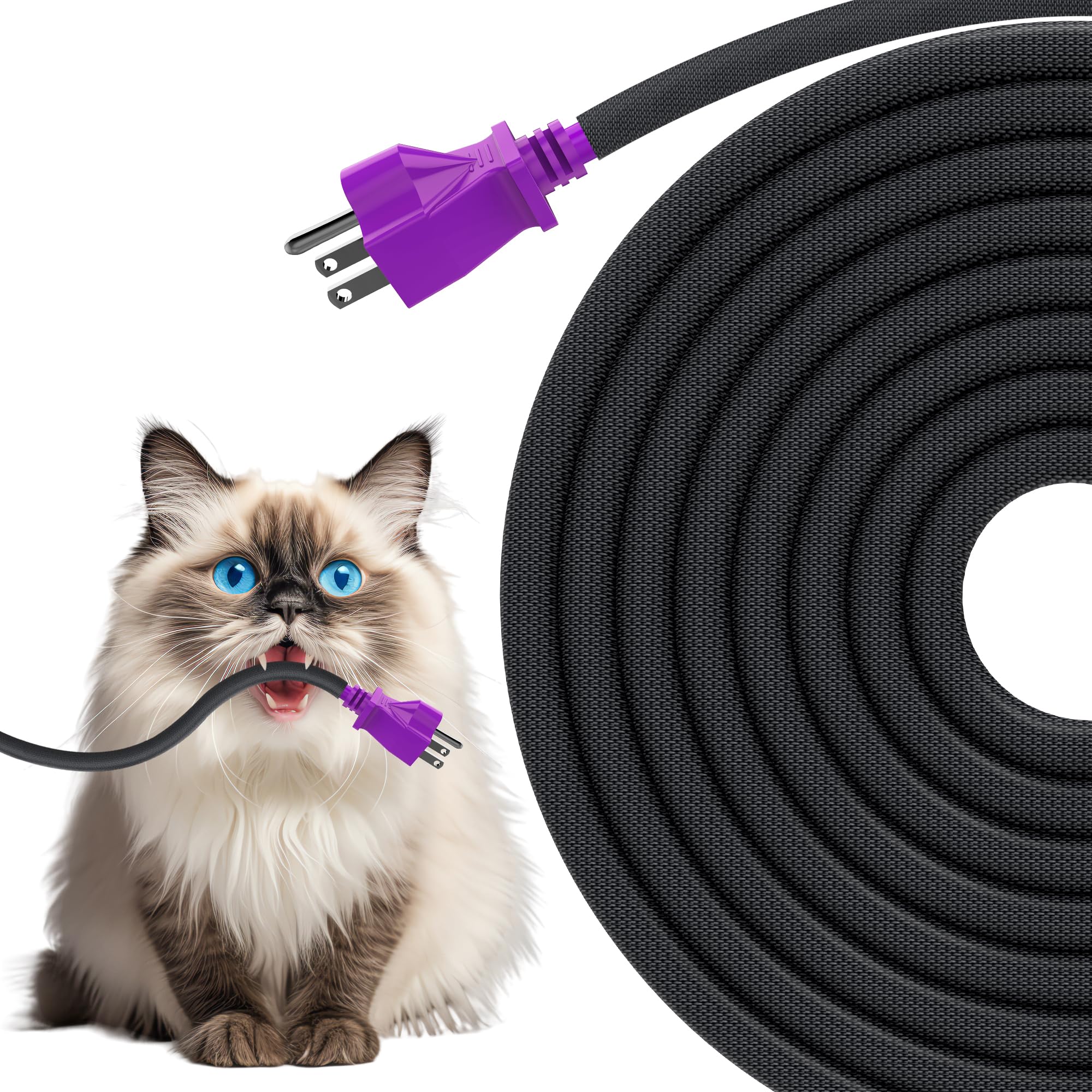 Photo 1 of UOMTFAI Cord Protector for 1 Cord 50ft 3/10 Inch, Flexible Cord Protectors from Pets No Chew Cable Management Cable Sleeve, Cable Organizer Cord Cover for USB Power Cords Audio and Video Cord