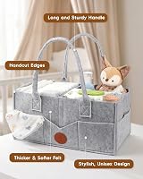 Maliton Nappy Caddy Newborn Diaper Organizer 15.3x9.3x7 in Grey view 2