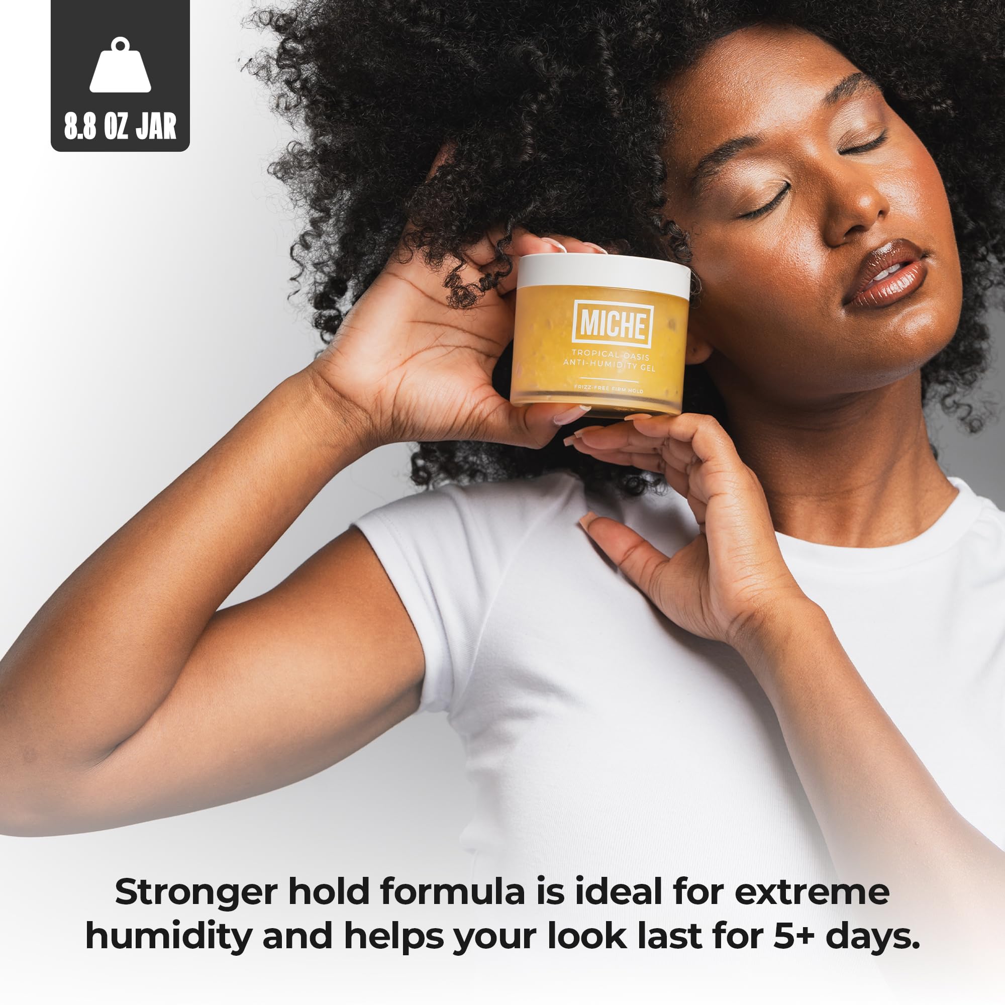 MICHE Tropical Oasis Hair Gel, Anti-Humidity Frizz-Free Strong Hold 8.8oz | For All Curl Types | Curly and Coily