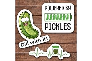 3Pcs Funny Pickle Stickers for Women Men Friend Coworkers Vinyl Waterproof Decals for Laptop Water Bottle Journal Notebook Ki