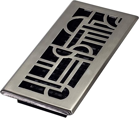 Decor Grates Adh410 Nkl Floor Register 4 Inch By 10 Inch Brushed