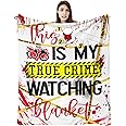 Vuinezo True Crime Gifts, True Crime Blanket 60"x50", Serial Killer Gifts, True Crime Gifts for Women/Men, Crime Show Lover Gifts, Gifts for True Crime Lovers, Crime Scene/Detective Gift