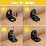 Vaktop Small Angle Brackets 16pcs L Brackets 20x20mm Stainless Steel Black view 4