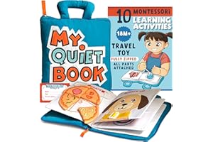 TAVVA My Quiet Book - Toddler Travel Car Plane Airplane - No Parts to Get Lost - Activity Montessori Board Book, Travel Toys for Toddlers 1-3, Gifts for 1 2 3 4 Year Old Girl, Birthday Gifts Toys Age 2-4