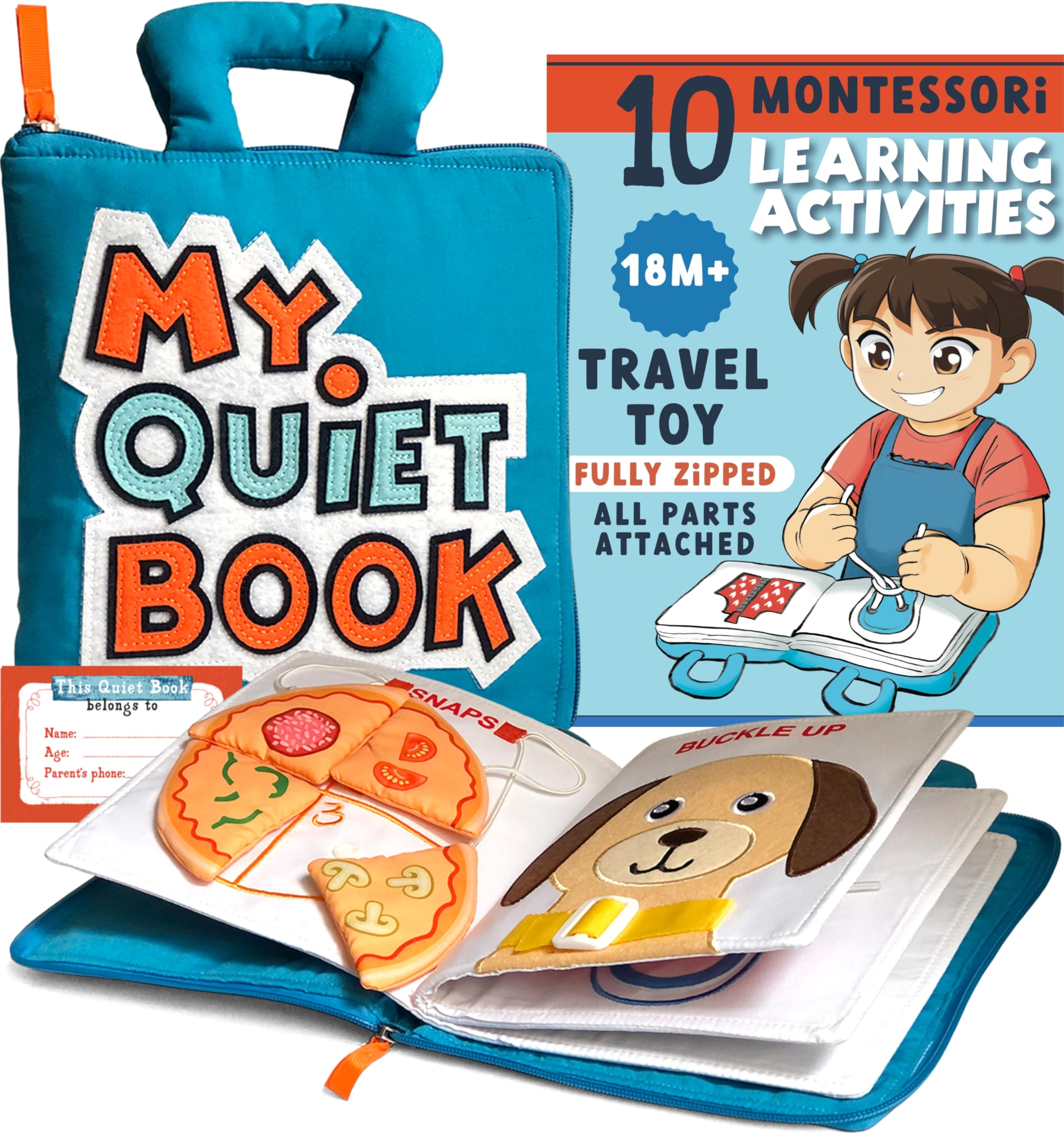 Photo 1 of My Quiet Book - Toddler Travel Car Plane Airplane - No Parts to Get Lost - Activity Montessori Board Book, Travel Toys for Toddlers 1-3, Gifts for 1 2 3 4 Year Old Girl, Birthday Gifts Toys Age 2-4