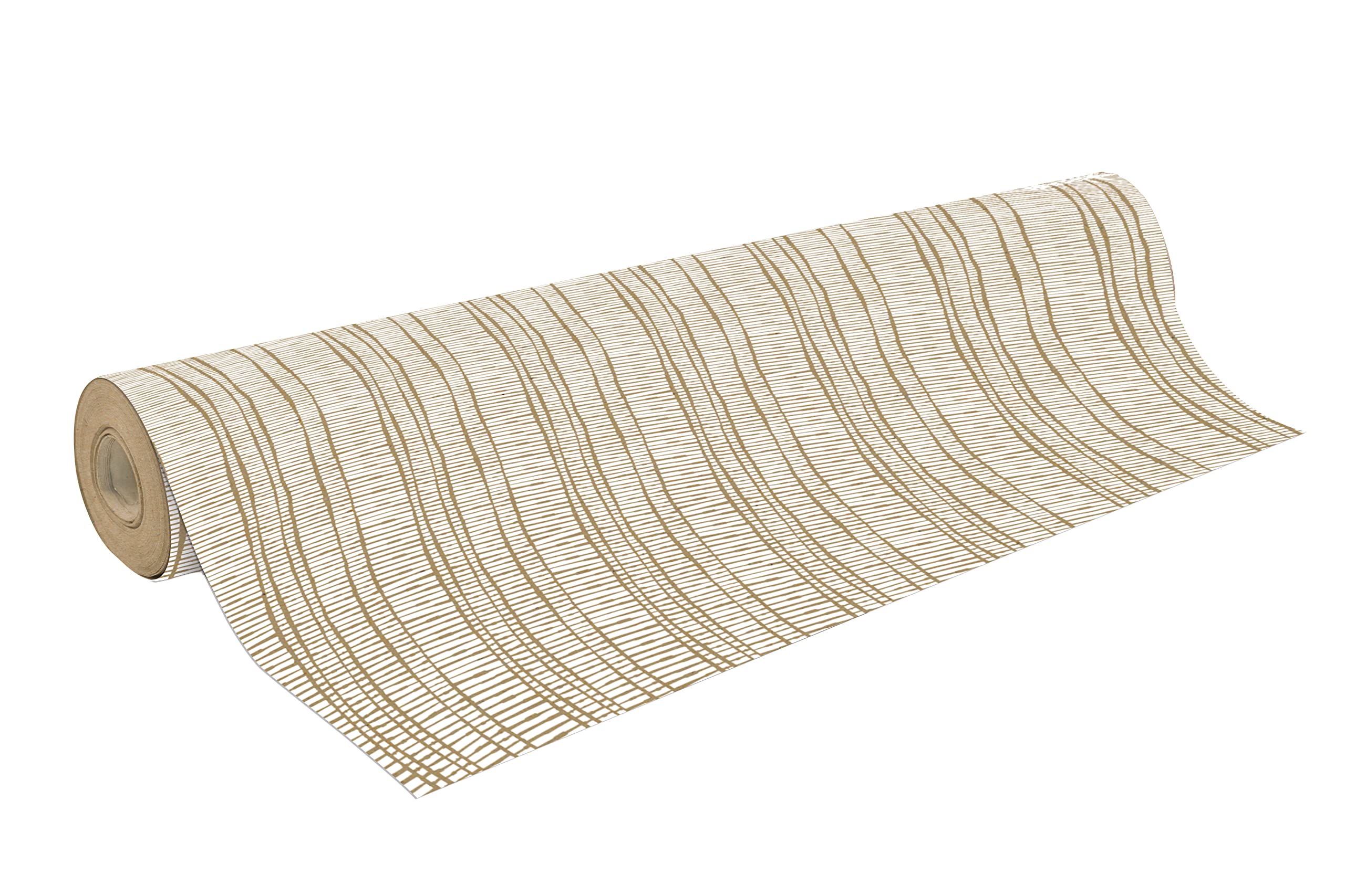 Clairefontaine 223881C - A Reel of Recycled Raw Kraft Paper - 50mx70 cm - 70g - Pattern: White Lines, White Strokes - recycled paper, ideal for gift wrapping