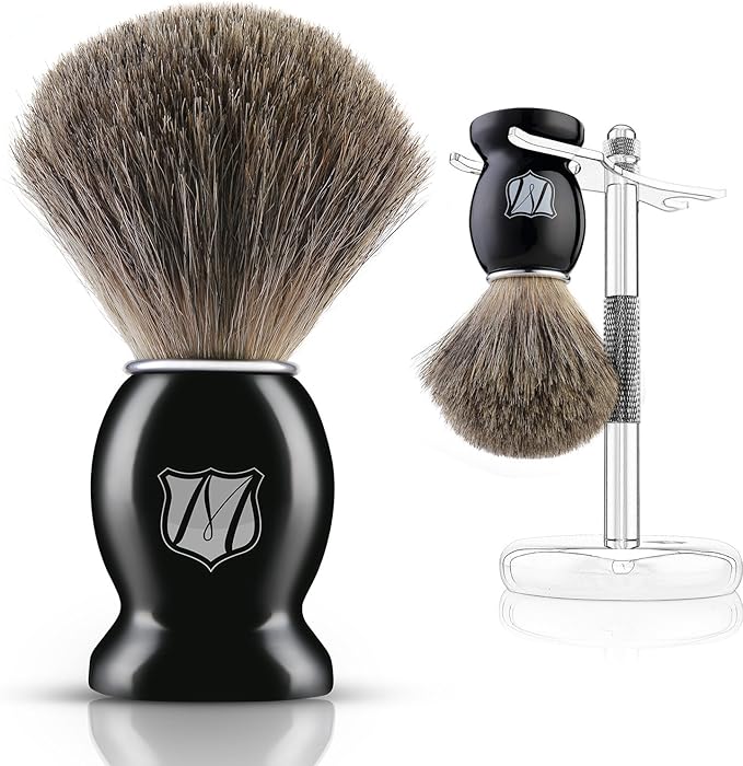 Miusco Premium 100% Pure Badger Hair Shaving Brush and Luxury ...