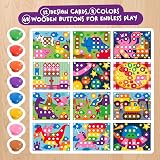 Nene Toys Wooden Color Matching Button Board 48 Buttons 8 Colors Montessori view 3