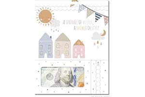 ZipGifts Baby Shower Card | Zip-Open Money Holder w/Clear Plastic Window for Cash, Check, & Gift Card (Sprinkle of Wishes)
