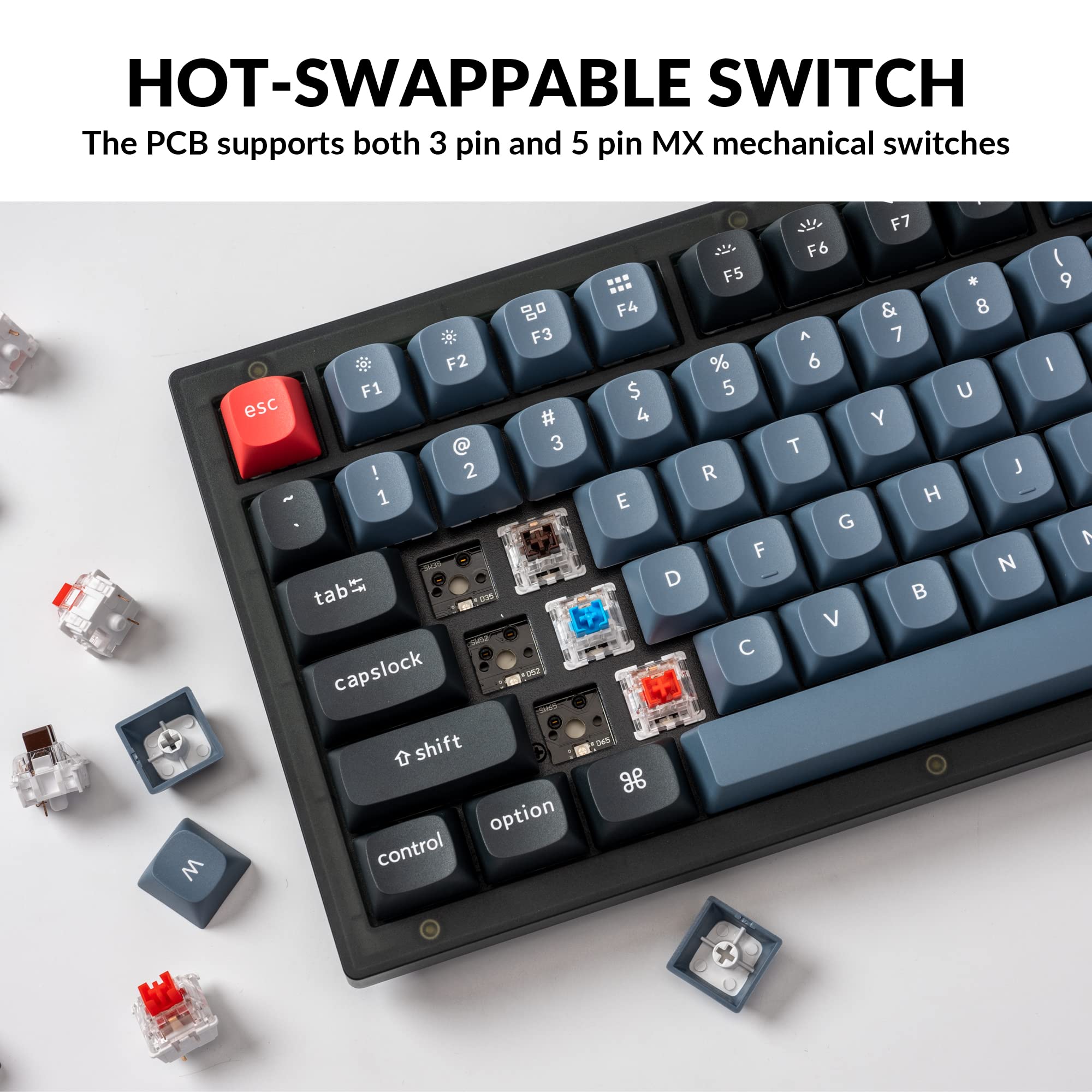 Mua Keychron V3 Wired Custom Mechanical Keyboard Knob Version, TKL QMK ...