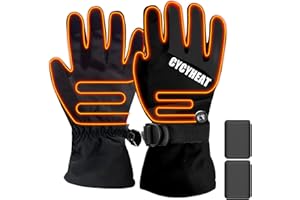 CYCYHEAT Kids Heated Gloves - Boys and Girls Waterproof Ski Heating Gloves Upgraded 5000mAh Battery