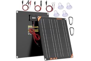 SUNAPEX 12V 20Watt Solar Trickle Charger Maintainer - Waterproof Solar Powered Battery Charger - Solar Panel Kit Built-in Smart Charge Controller for Car Rv Trailer Truck Boat Automotive Marine