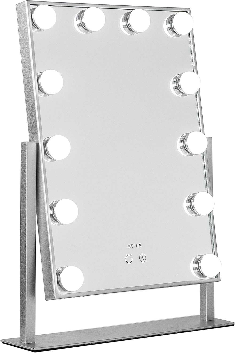 Melur Hollywood Light Up Vanity Makeup Mirror Silver with LED Lights