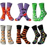 INLUCK Halloween Novelty Socks for Women - Fun Patterned Dress Socks,Cute and Funny Cotton Crew socks