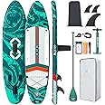 ZLX 11'6" Extra Wide Inflatable Stand Up Paddle Board SUP, Stable Non-Slip Deck Pad, Unique Fin System and Premium iSUP Accessories - Portable Backpack & Upgraded Pump for Adults, All Skill Levels