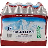 Crystal Geyser Natural Alpine Spring Water, Drinking Water Bottled at the Source, 1.5L Bottles, Case of 12
