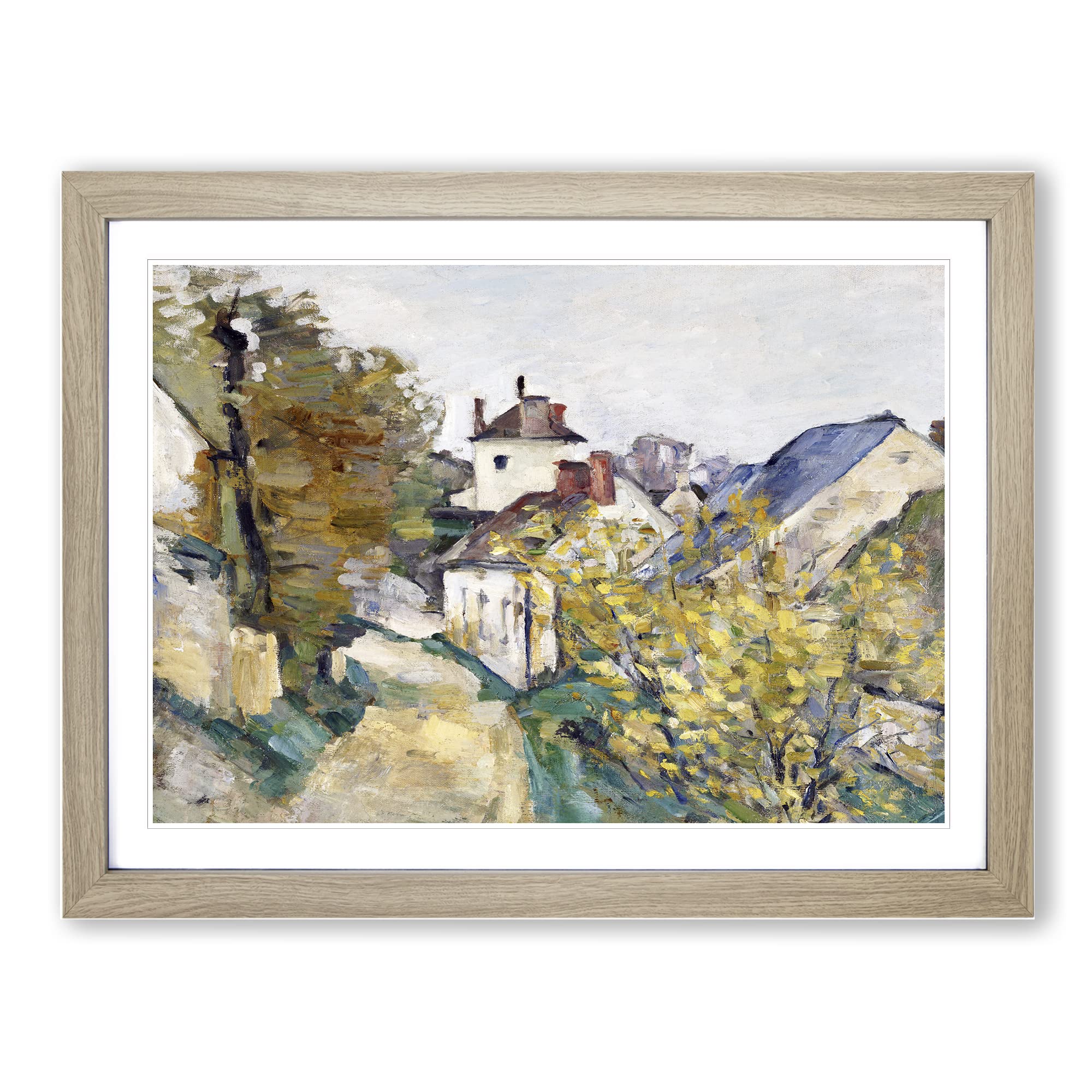 House Of Dr. Gachet By Paul Cezanne Classic Painting Framed Print | A4 Oak Framed Wall Art | Ready to Hang | Classic Historical Picture | Living Room Bedroom Lounge Office