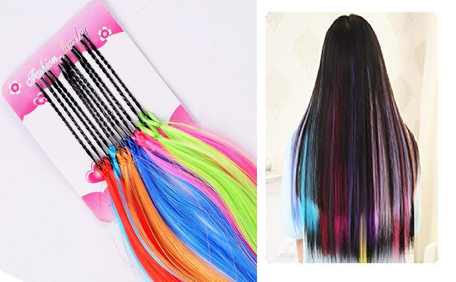 Buy Ekan Colorful Hair Extensions Pins For Girls Hair Styling