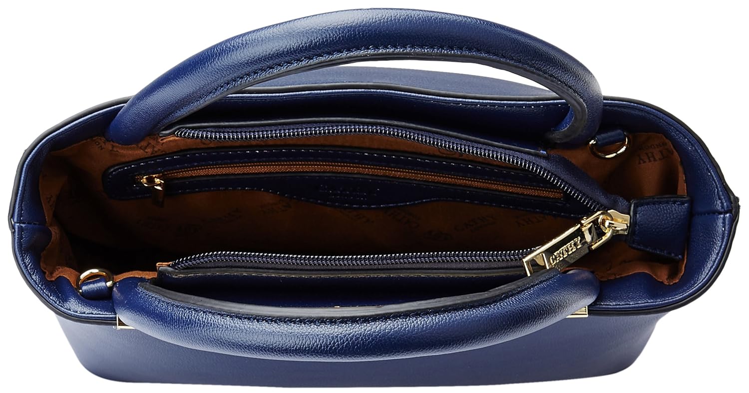 cathy london women's handbag, colour- blue, material- synthetic leather