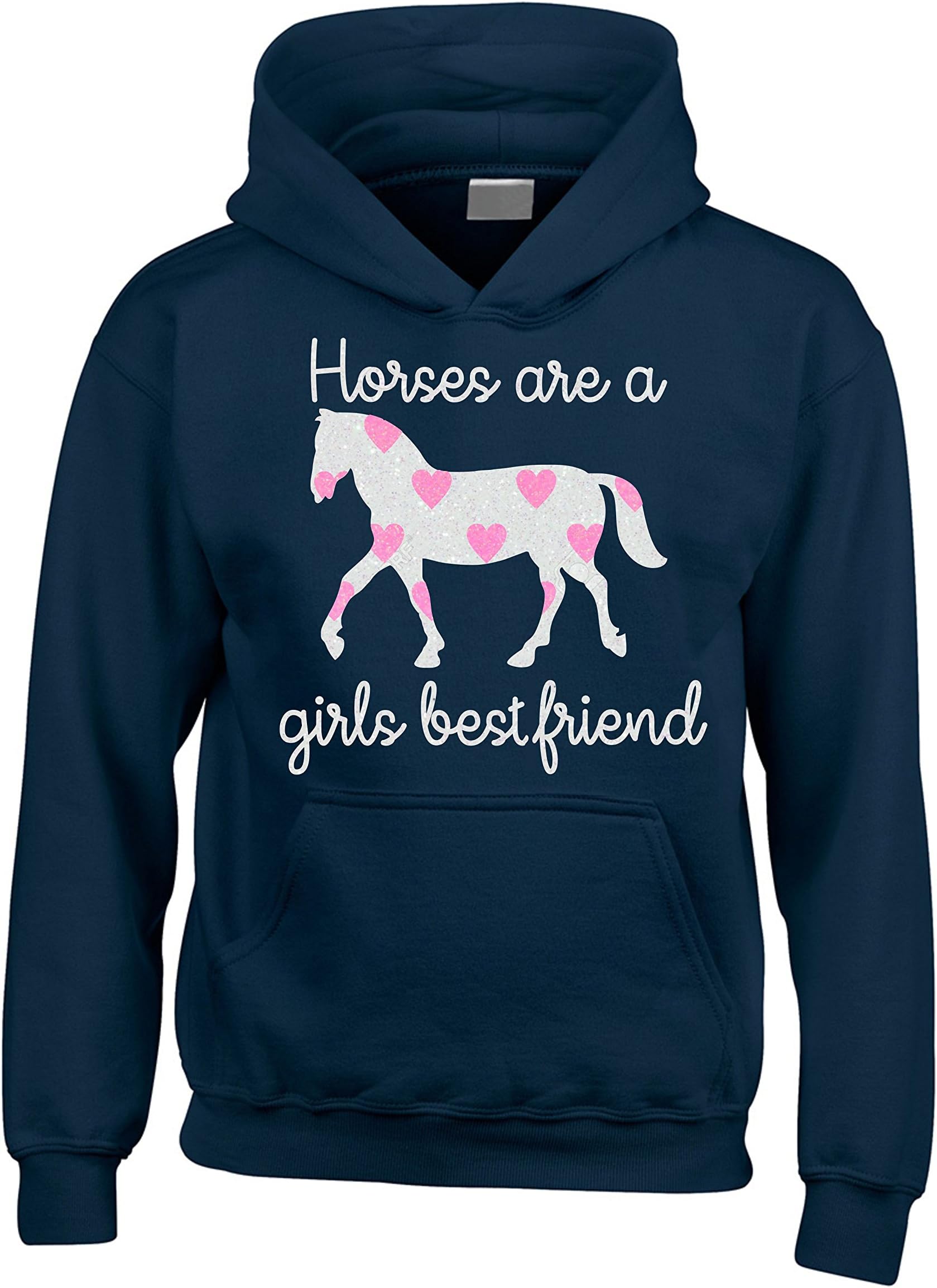 Horses are A Girls Best Friend Hoodie with Sparkling Glitter Print