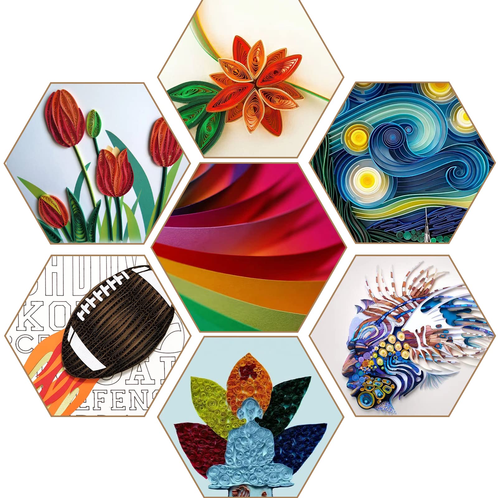 36 Colors 4320 Strips Paper Quilling Strips Set, Width 5mm Length 54cm Quilling Art & Craft Strips for DIY