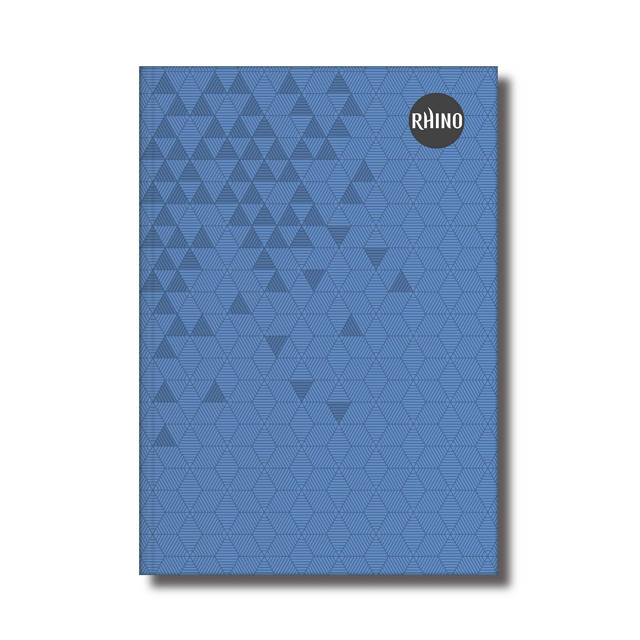 Rhino A5 Blue Notebook, 192-Page / 8mm Lined Writing Book, 1-Pack, Hardback & Casebound Pad, School & Office Stationery Supplies