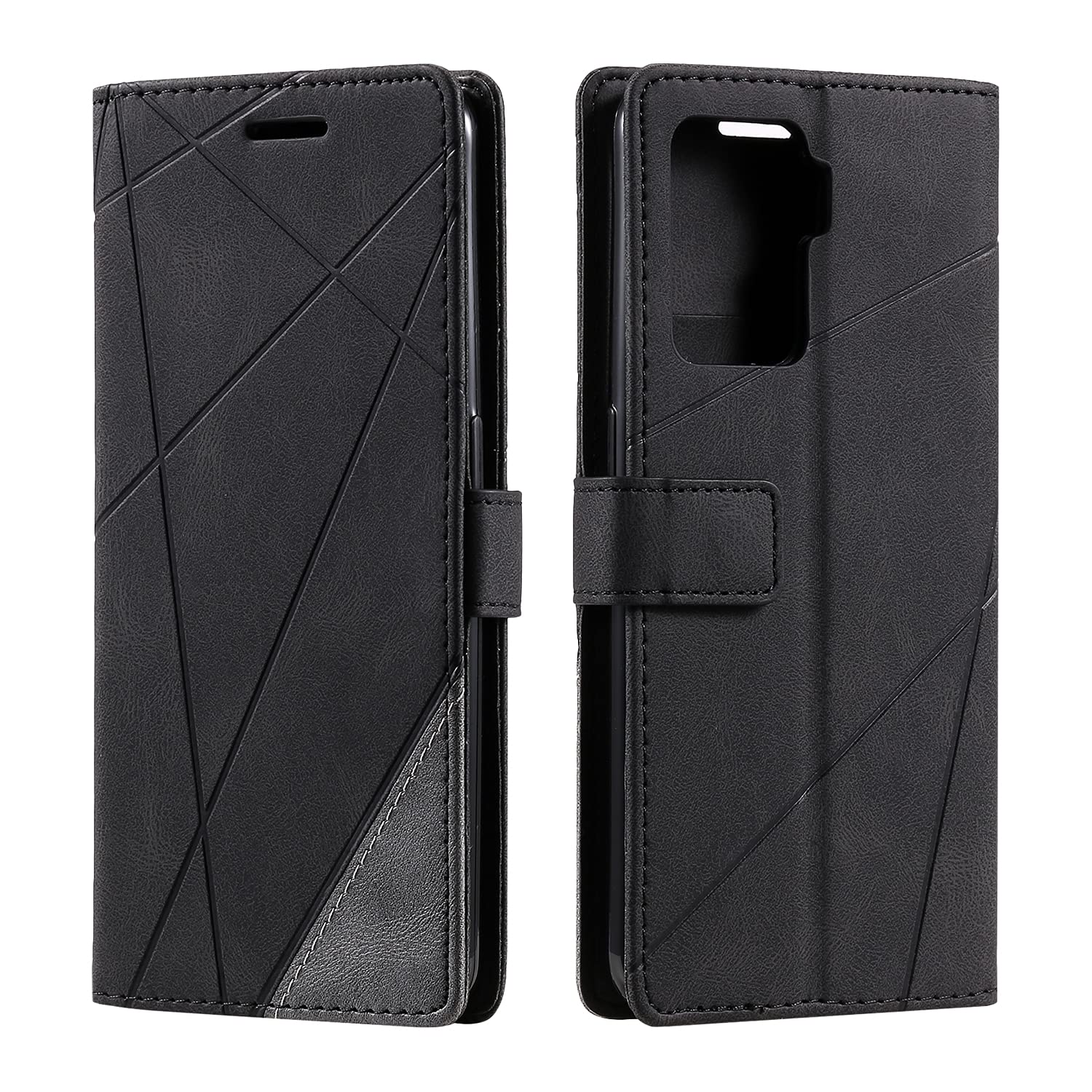 SONWO Case for Oppo F19 Pro/Oppo F19 Pro Plus Case, Premium Leather Flip Wallet Case Magnetic Closure Card Slots Kickstand Phone Case for Oppo F19 Pro/Oppo F19 Pro Plus, Black
