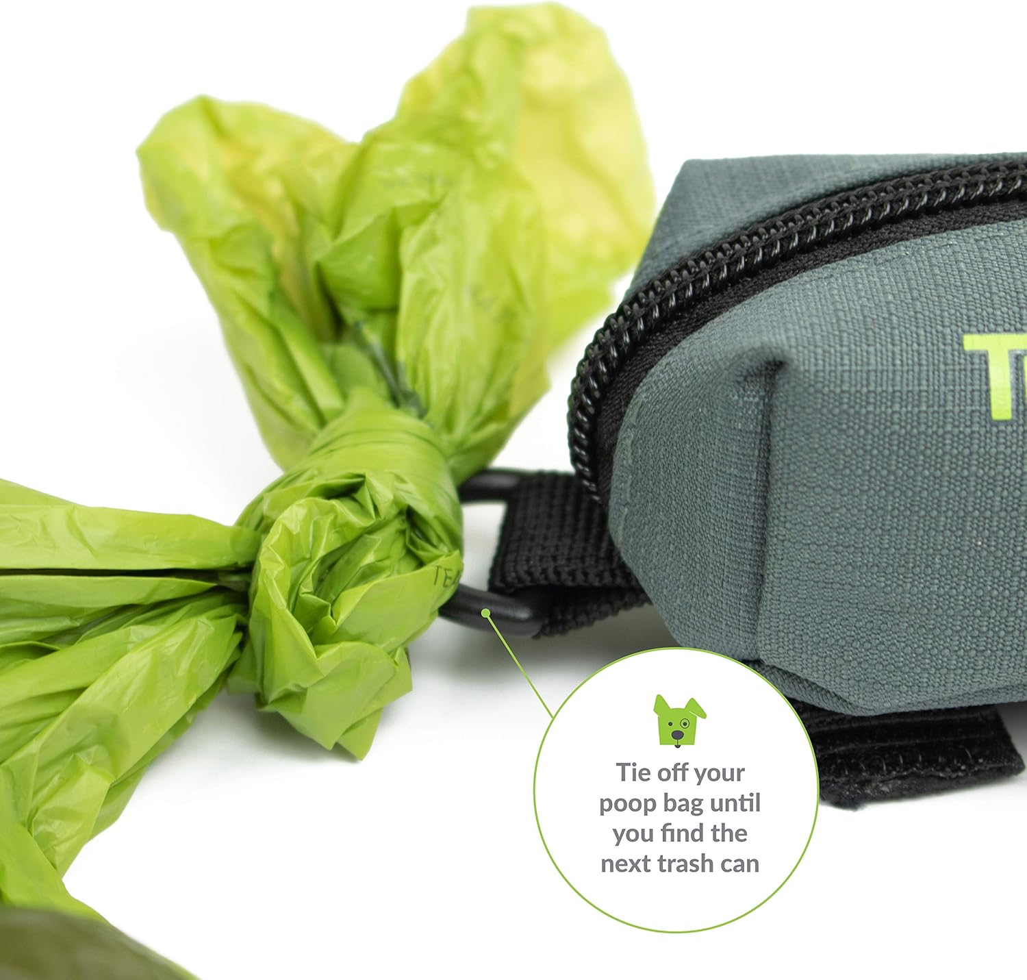 Tuff Mutt Poop Bag Holder Attaches to Dog Leash, Includes 1 Roll of Earth Rated Poop Bags, Waste Bag Dispenser and Lightweight Fabric. Makes a Great Walking, Running or Hiking Accessory : Pet Supplies