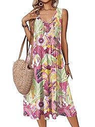 Zeagoo Women Spring Midi Dress A Line Summer Tshirt