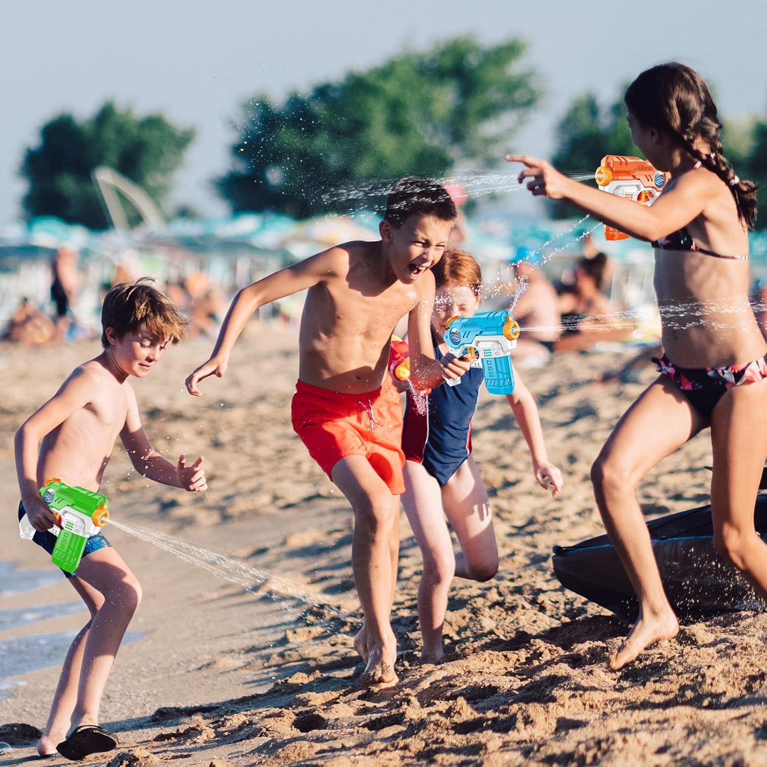 Water Guns for Kids 6 Pack Squirt Guns Water Soaker Blaster 220CC Capacity 15-20 Feet Shooting Range Water Gun for Boys Girls Toddlers Swimming Pool Beach Toys Water Fighting Toys: Toys & Games