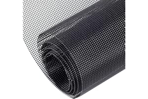 AggFencer PVC Coated Stainless Steel Mesh Screen, 304 Stainless Steel Mesh Screen 43.3in x 13inch(110cm x 33cm) Steel Woven Wire Mesh for Vent, Cage, Cabinets Mesh, Garden Screen Hole Size 1mm