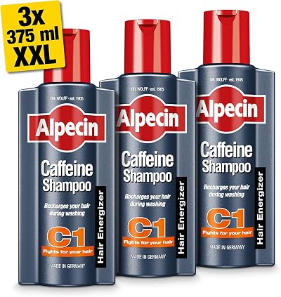 Alpecin Caffeine Shampoo C1 3x375ml for Thinning Hair Men Germany