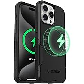 OtterBox iPhone 15 Pro - Commuter MagSafe Case - Slim & Tough - Pocket-Friendly - Dual Layer Drop Protection - Port Covers – Non-Retail Packaging - Black