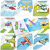 Faccito 24 Pcs Mini Coloring Books Bulk Airplane Painting Book Small Color Drawing Booklets DIY Drawing Activity Book for Cartoon Airplane Theme Party Favors Birthday Goodie Bags Stuffers