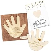 CJiangpo Will You Be My Godmother Proposal Gift, Wooden Palm Design Madrina Proposal in Spanish Godmother Asking Card Gifts Ideas from Godchild, Baptism Present Baby Shower Keepsake